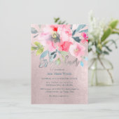 PixDezines水彩ガーデンバラベビーシャワー 招待状 (スタンド正面)