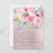 PixDezines水彩ガーデンバラベビーシャワー 招待状 (正面)