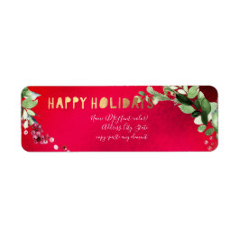 PixDezines水彩クリスマスウィンターリース ラベル