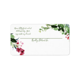 PixDezines水彩クリスマスウィンターリース ラベル