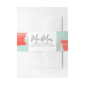 PixDezines水彩シーフオムコーラルオレンジ 招待状ベリーバンド (正面例)