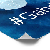 PixDezines水彩ソーシャルメディアのハッシュタグサイン ポスター (角)