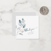 PixDezines水彩ダスティブルーガムユーカリ ノートカード (正面/裏面インサイチュ)