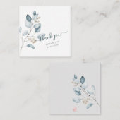 PixDezines水彩ダスティブルーガムユーカリ ノートカード (正面/裏面)