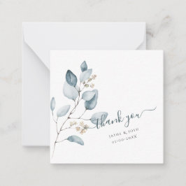 PixDezines水彩ダスティブルーガムユーカリ ノートカード