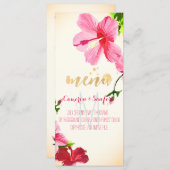 PixDezines水彩ハイビスカスメニュー/ピンク メニュー (正面/裏面)