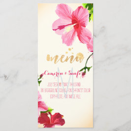 PixDezines水彩ハイビスカスメニュー/ピンク メニュー