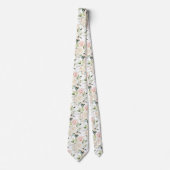 PixDezines水彩バラ赤面クリーム ネクタイ (正面)
