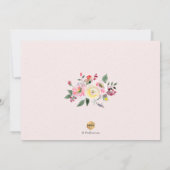 PixDezines水彩パステルイエローローズシップ+参照 招待状 (裏面)