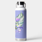 PixDezines水彩パープルシムビ淡い色のジウムラン ウォーターボトル (背面)