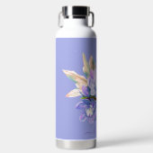 PixDezines水彩パープルシムビ淡い色のジウムラン ウォーターボトル (正面)