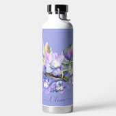 PixDezines水彩パープルシムビ淡い色のジウムラン ウォーターボトル (左面)