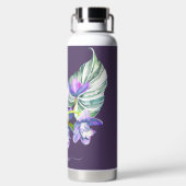 PixDezines水彩パープルシムビ淡い色のジウムラン ウォーターボトル (背面)