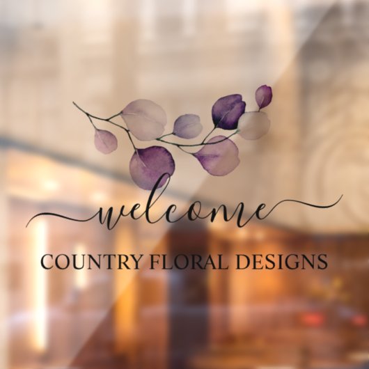 PixDezines水彩パープルユーカリプタスリグ ウィンドウサイン (シート2)