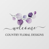 PixDezines水彩パープルユーカリプタスリグ ウィンドウサイン (シート)