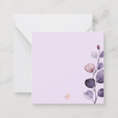 PixDezines水彩パープル秋ユーカリ ノートカード (裏面)