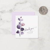 PixDezines水彩パープル秋ユーカリ ノートカード (正面/裏面インサイチュ)
