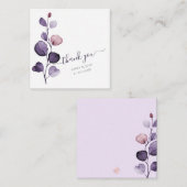 PixDezines水彩パープル秋ユーカリ ノートカード (正面/裏面)