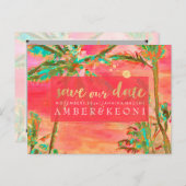 PixDezines水彩ビーチ救日写真 案内ポストカード (正面/裏面)