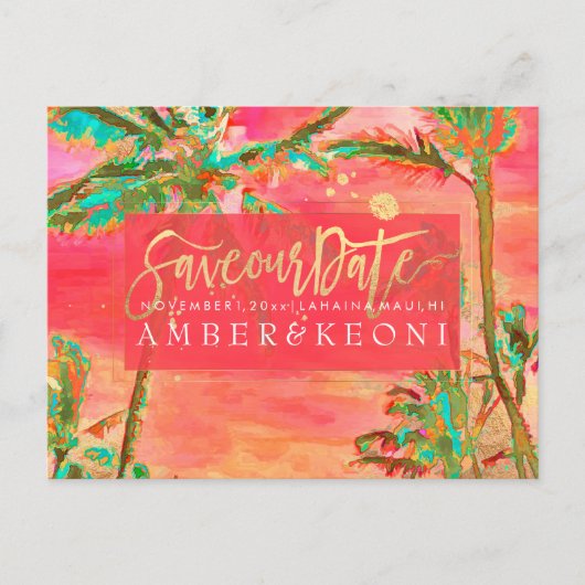 PixDezines水彩ビーチ救日写真 案内ポストカード (正面)