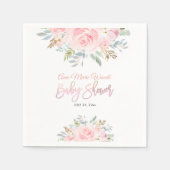 PixDezines水彩ピンクのバラ赤ちゃんシャワーの招待客 スタンダードカクテルナプキン (正面)
