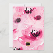 PixDezines水彩ピンクのバラ赤ちゃんシャワー 招待状 (裏面)