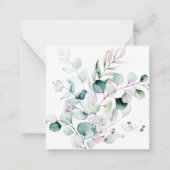 PixDezines水彩ピンクガムユーカリ注C ノートカード (裏面)