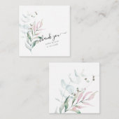 PixDezines水彩ピンクガムユーカリ ノートカード (正面/裏面)