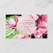 PixDezines水彩ピンクコナシンビジウム 名刺 (裏面)