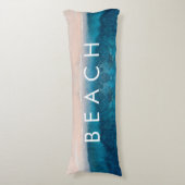 PixDezines水彩ピンクサンドビーチ ボディピロー (正面縦)