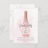 PixDezines水彩ピンクシャンパンブランチ 招待状 (正面/裏面)