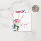 PixDezines水彩ピンクランクルスありがとう ノートカード (正面/裏面インサイチュ)