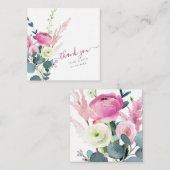 PixDezines水彩ピンクランクルスありがとう ノートカード (正面/裏面)