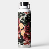 PixDezines水彩フラワーマルサラレッドローズ ウォーターボトル (背面)