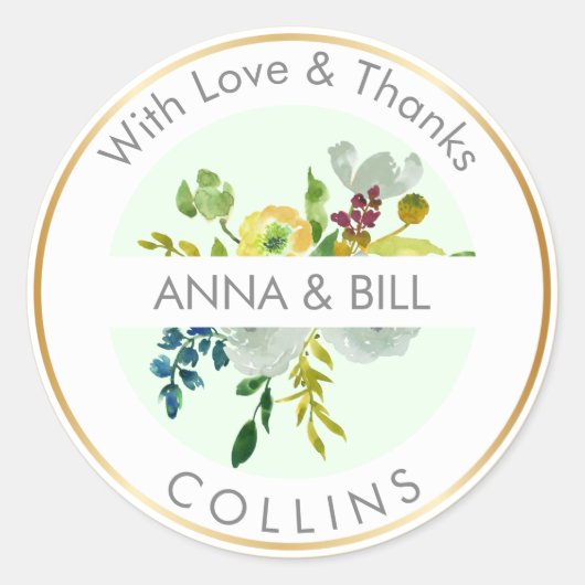 PixDezines水彩フローラ/ランヌクルス/サンキュー ラウンドシール (正面)