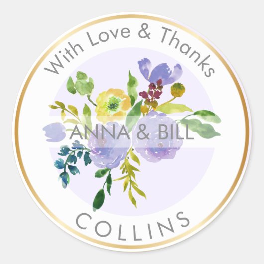 PixDezines水彩フローラ/ランヌクルス/サンキュー ラウンドシール (正面)