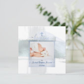 PixDezines水彩ブラシストローク、バプテメガルソン 招待状 (スタンド正面)