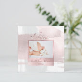 PixDezines水彩ブラシストローク、バプテメファイル 招待状 (スタンド正面)