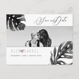 PixDezines水彩ブラック+ホワイト、日付の保存 ポストカード