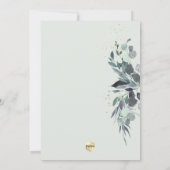 PixDezines水彩ブルーガムグリーナリーバプテスマ 招待状 (裏面)