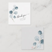 PixDezines水彩ブルーガムユーカリプトゥスブランチ ノートカード (正面/裏面)