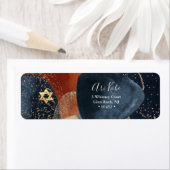 PixDezines水彩ブルーモダン抽象芸術ラベル ラベル (インサイチュ)