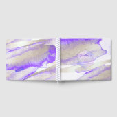 PixDezines水彩プラチナ+紫(ユダヤ教の)バル・ミツバー ゲストブック (全面)