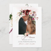 PixDezines水彩マルサラレッド秋の恋 セーブザデート (正面/裏面)