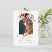 PixDezines水彩マルサラレッド秋の恋 セーブザデート (スタンド正面)