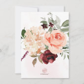 PixDezines水彩マルサラレッド秋の恋 セーブザデート (裏面)