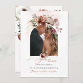 PixDezines水彩マルサラレッド秋救愛 セーブザデート (正面/裏面)