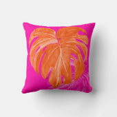 PixDezines水彩モンステラ葉 クッション (裏面)