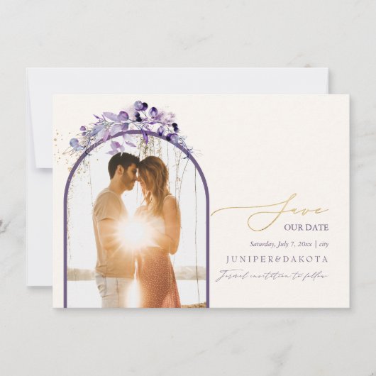 PixDezines水彩ユーカリリース緑S セーブザデート (正面)