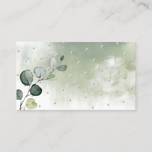 PixDezines水彩ユーカリ書籍リクエスト プレイスカード (裏面)